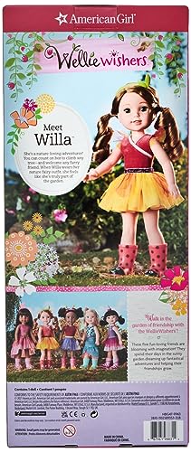 American Girl WellieWishers Willa 14.5" Doll with Hazel Eyes, Strawberry-Blonde Hair, Coral Leotard, Yellow Mesh Skirt, Ages 4+