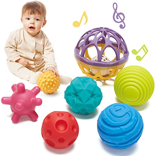 Montessori Toys - Sensory Balls for Baby Sensory Toys 1-3 Textured Hand Catching Balls, Baby Rattle 3-6 9 Months Old Baby Toys for Babies And Toddlers 6-12 Months