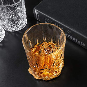 KANARS Whiskey Glasses Set of 6 with Elegant Gift Box,10 Oz Premium Old Fashioned Crystal Glass Tumbler for Liquor, Scotch, Cocktail or Bourbon Drinking, Gifts for Birthday Retirement Valentines Day