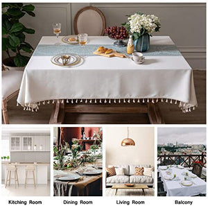 IVAPUPU Rectangle Table Cloth Linen Tablecloth Spillproof Wrinkle Free Kitchen Dinning Tabletop Decoration Table Cover Party Banquet 58''x102'' 8-10 Seats