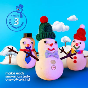 Snowman Making Kit for Kids - Build a Snow Man Craft Kits for Girls, Boys, Toddlers Ages 3+ Kid Winter Christmas Crafts Activities Stocking Stuffers Fun Toys Ideas for 3, 4, 5, 6, 7, 8 Year Old