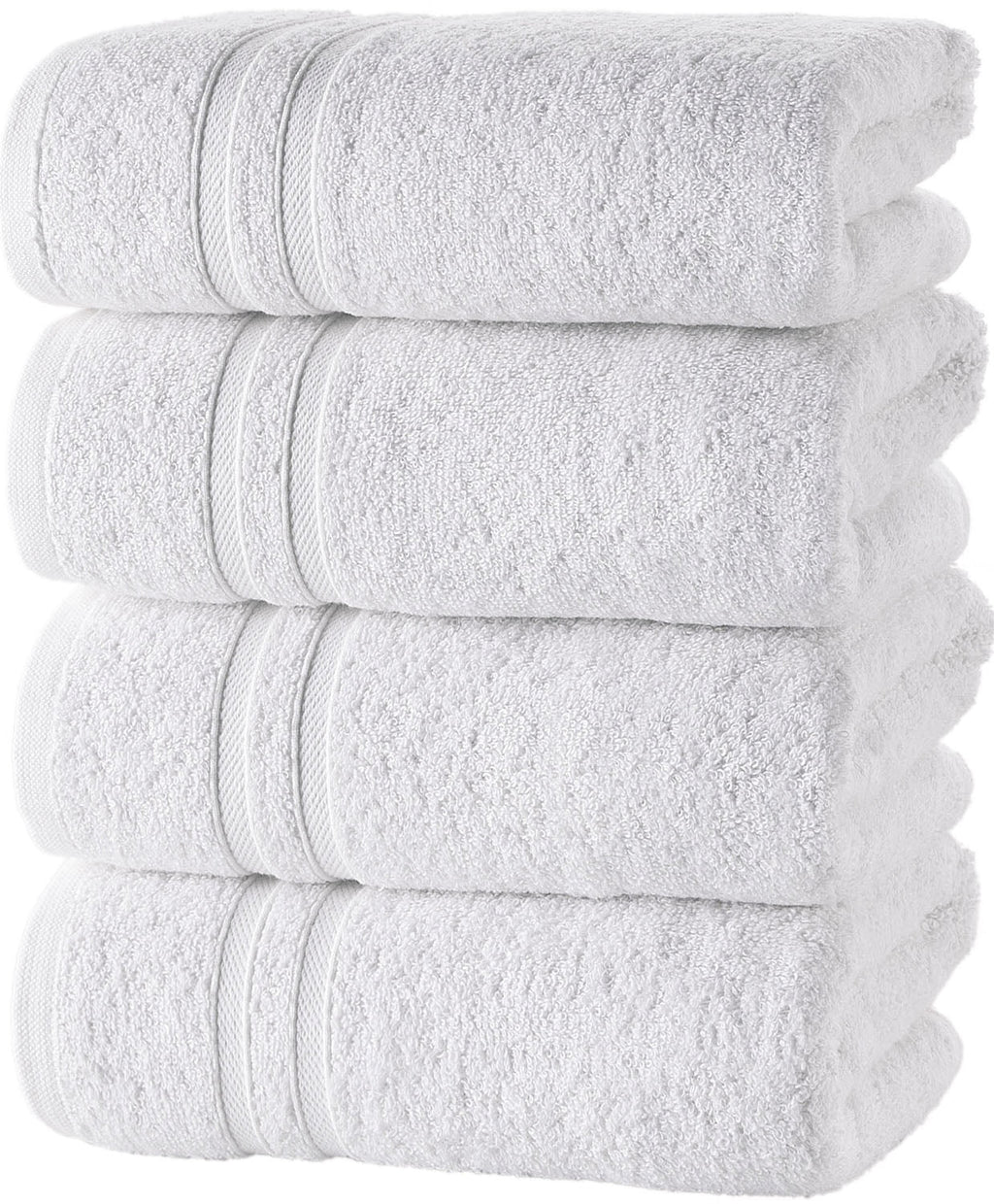 image 0 of Hammam Linen White Hand Towels Set of 4 – Luxury Cotton Hand Towels for Bathroom – Soft Quick Dry Towels
