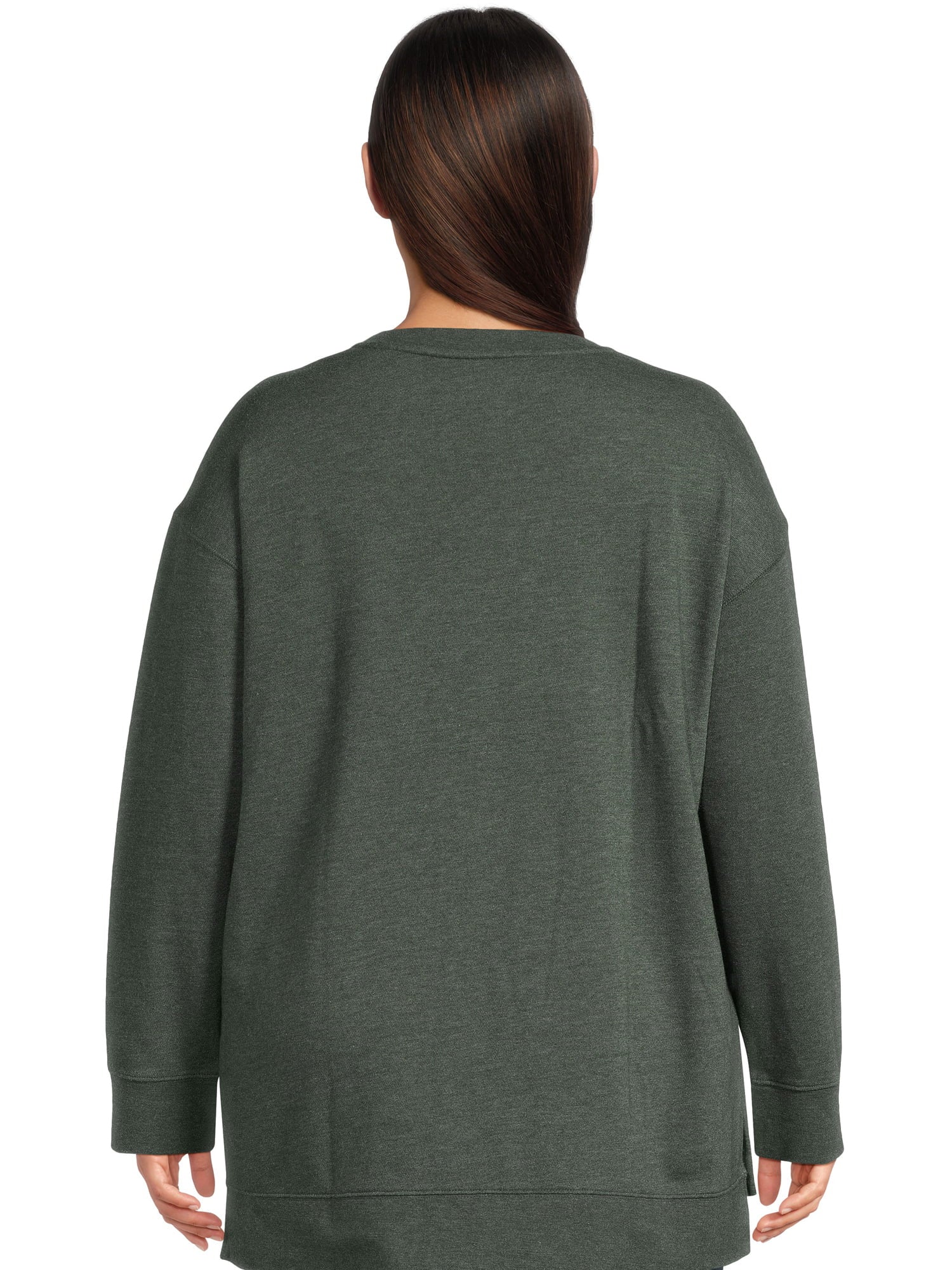 Terra & Sky Women's Plus High-Low French Terrycloth Sweatshirt - image 3 of 5