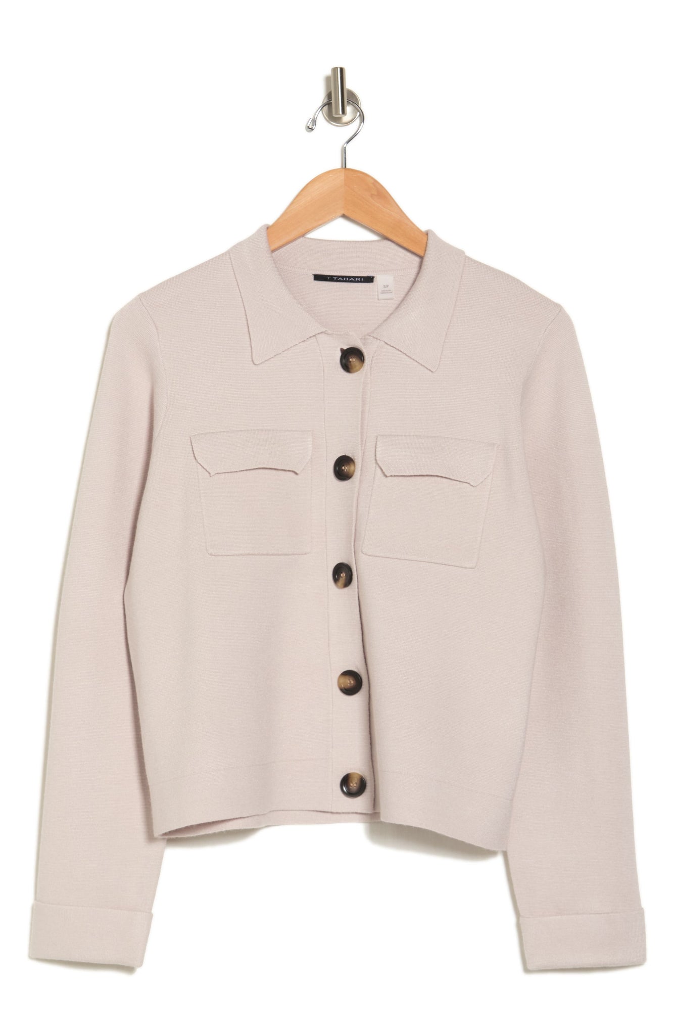 T Tahari Sweater Crop Jacket, Alternate, color, TRANQUIL TAUPE