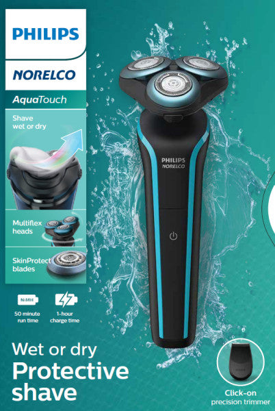 image 4 of Philips Norelco Aquatouch, Rechargeable Wet & Dry Shaver with Click-On Precision Trimmer, S5767/87