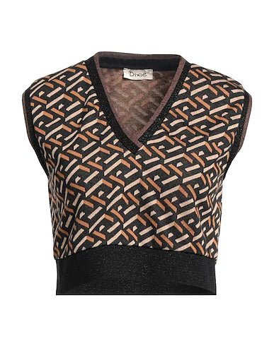 DIXIE Sweater Dark brown 58% Polyester, 32% Viscose, 8% Polyamide, 2% Elastane, Acetate