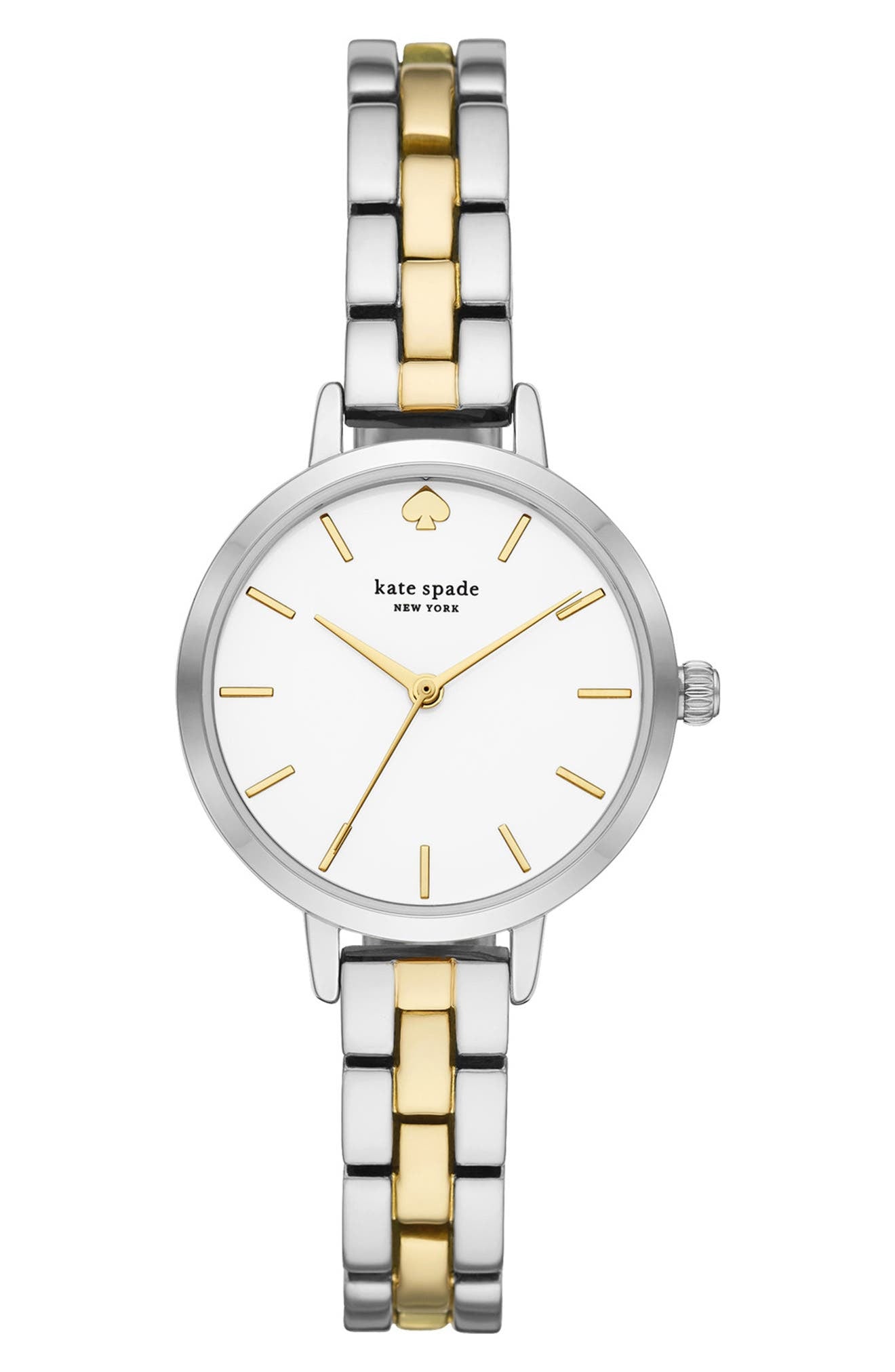 KATE SPADE NEW YORK women's 3-hand two-tone bracelet watch, 30mm, Main, color, NO COLOR