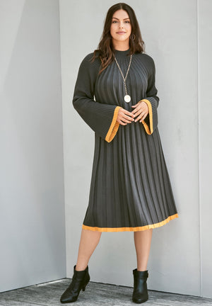 Roaman's Women's Plus Size Swing Sweater Dress Mock Turtleneck Wide Sleeves - image 5 of 5