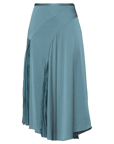 VINCE. Midi skirt Emerald green 100% Polyester, Nylon