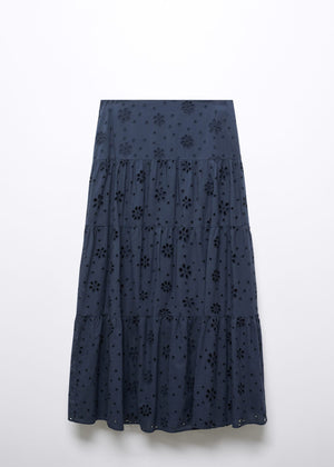 Embroidered flowy skirt - Article without model