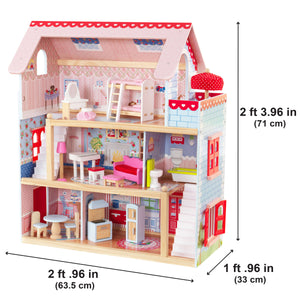 image 4 of KidKraft Chelsea Doll Cottage Wooden Dollhouse with 16 Accessories, for 5-Inch Dolls