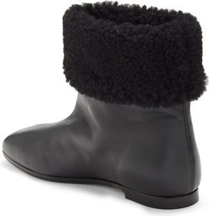 MANSUR GAVRIEL Genuine Shearling Cuff Bootie, Alternate, color, BLACK