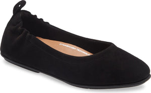 FITFLOP Allegro Suede Ballet Flat, Main, color, ALL BLACK