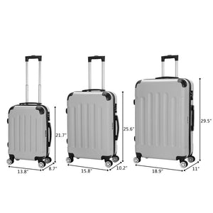 image 4 of Zimtown 3 Piece Nested Spinner Suitcase Luggage Set With TSA Lock Gray
