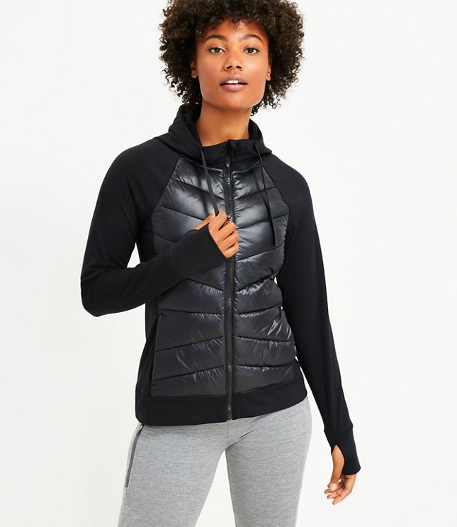 Lou & Grey Mixed Media Puffer Jacket