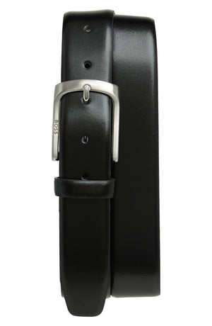 BOSS Udo Leather Belt, Main, color, BLACK