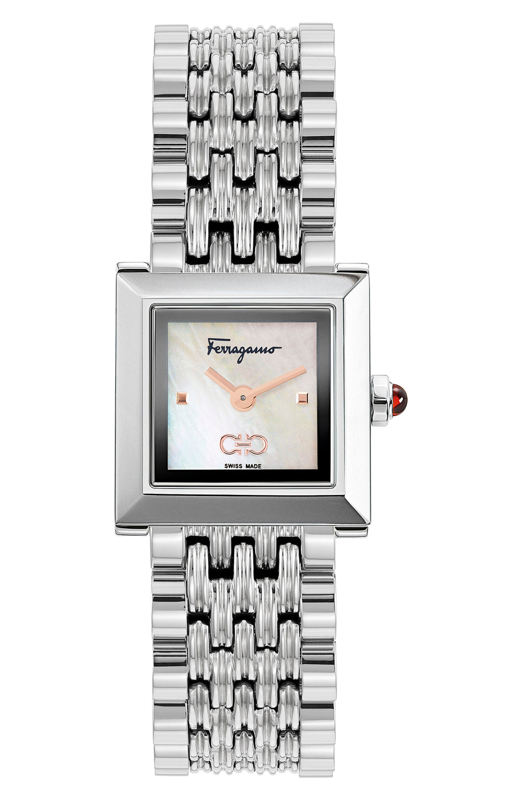 FERRAGAMO Square Bracelet Watch, 19mm x 19mm, Main, color, STAINLESS STEEL