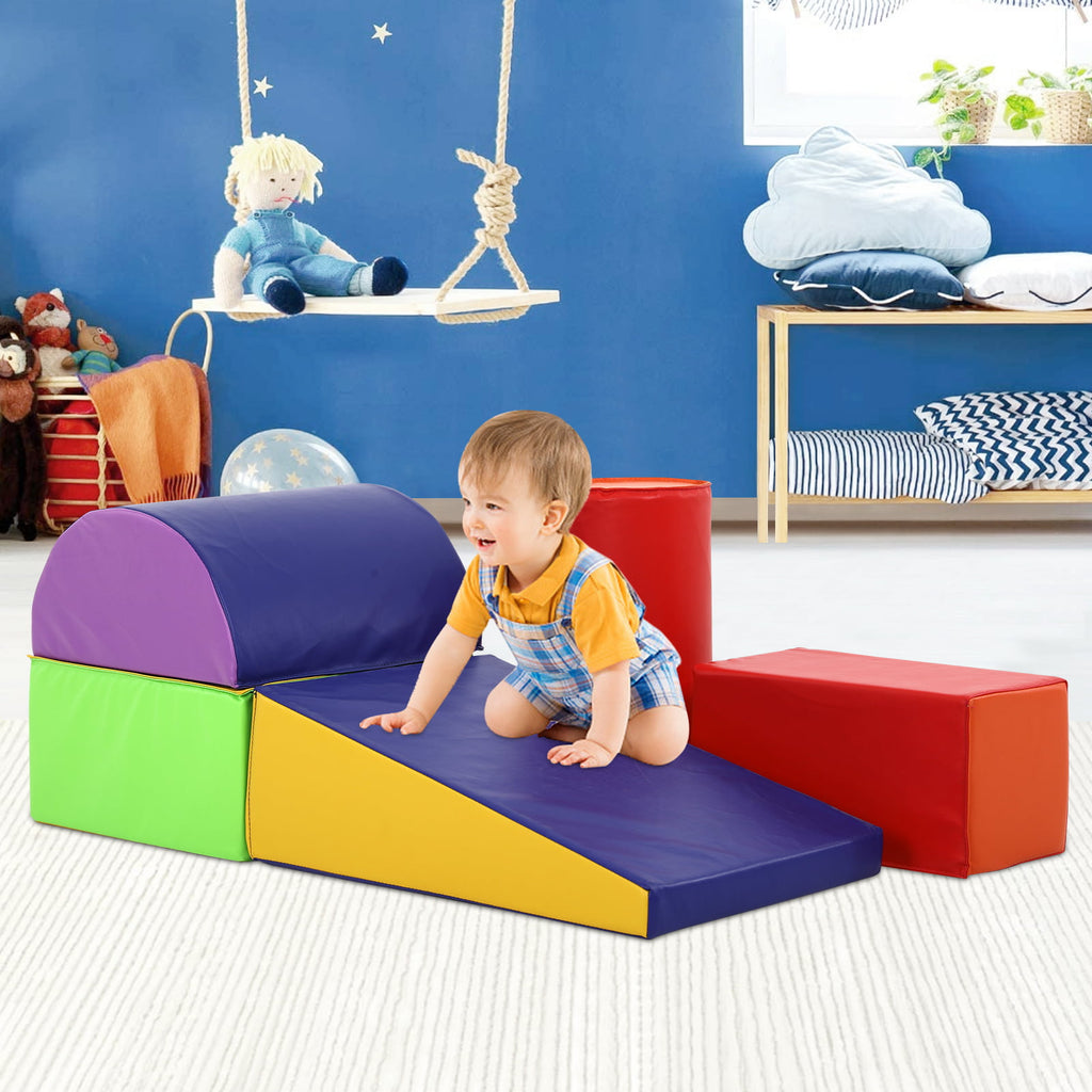 image 0 of 5-Piece Set Nugget Couch Kids Foam Blocks, Toddler Climb and Crawl Activity Play Set, Lightweight Kids Climber Play Toys for Toddlers 1-3, Indoor Soft Play Equipment