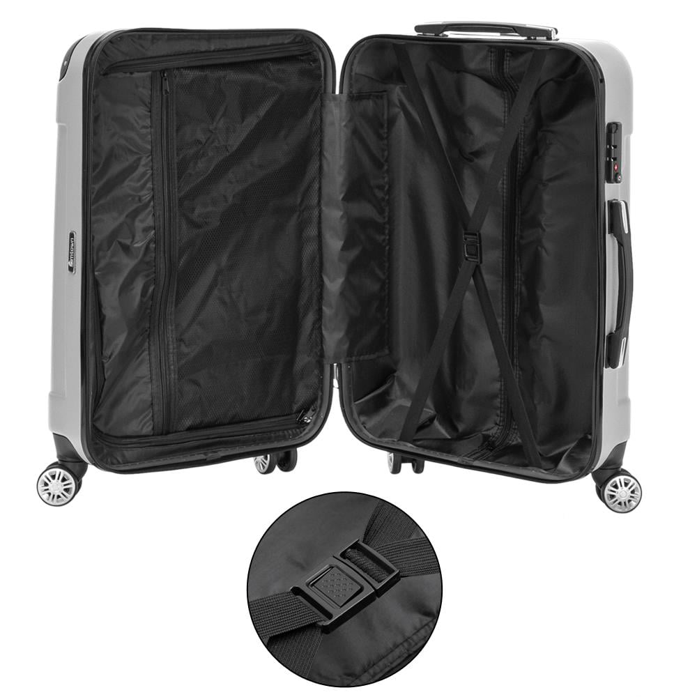 image 10 of Zimtown 3 Piece Nested Spinner Suitcase Luggage Set With TSA Lock Gray