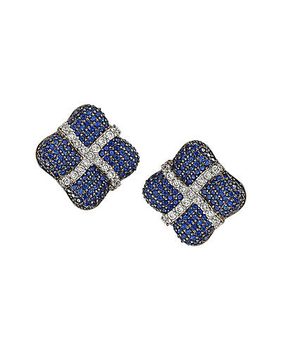 Suzy Levian 18K & Silver 2.47 ct. tw. Sapphire Earrings