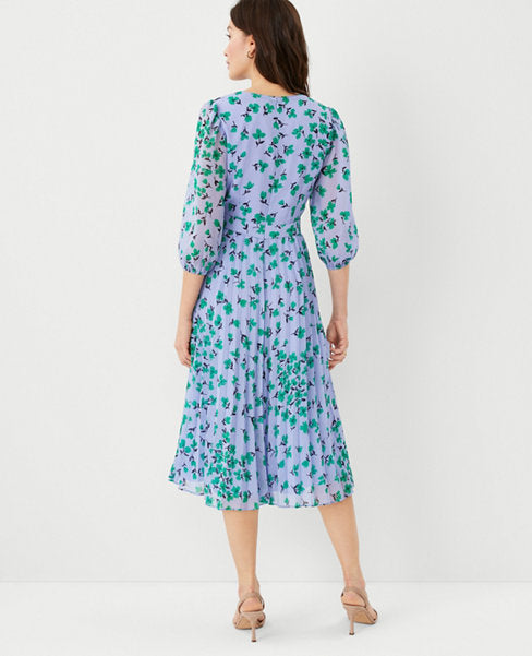 Image 2 of 3 - Floral Pleated Flare Dress