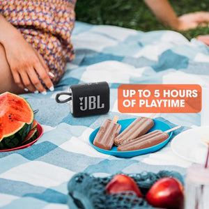 JBL Go 3: Portable Speaker with Bluetooth, Builtin Battery, Waterproof and Dustproof Feature Blue JBLGO3BLUAM