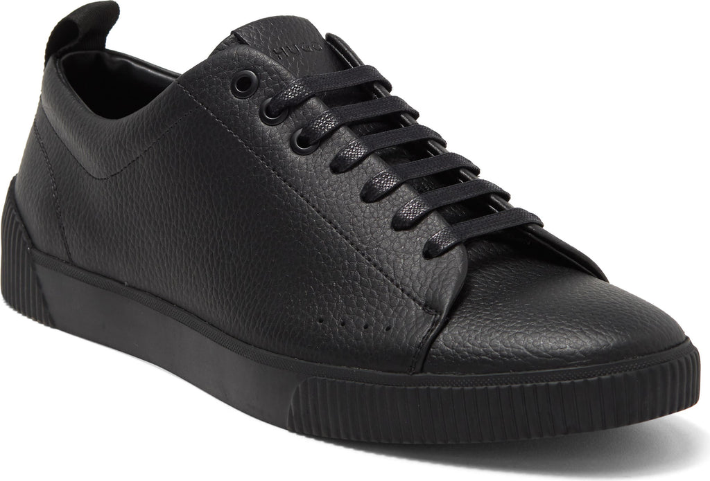 BOSS Zero Pebbled Leather Low Top Sneaker, Main, color, BLACK