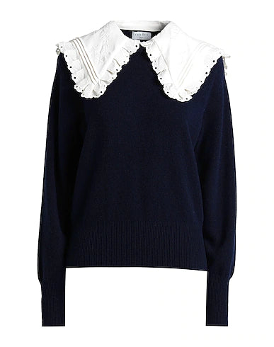 SANDRO Sweater Dark blue 100% Wool, Viscose, Polyester, Copper