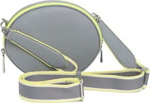 Marc Jacobs Oval Leather Crossbody Bag, Alternate, color, ROCK GREY MULTI