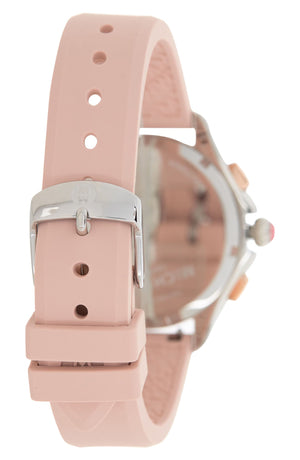 MICHELE Cape Chronograph Desert Rose Silicone Watch, 38mm, Alternate, color, ROSE