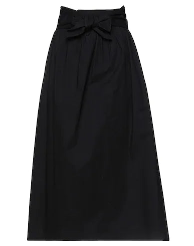 EMMA & GAIA RED Maxi Skirts Black 97% Cotton, 3% Elastane
