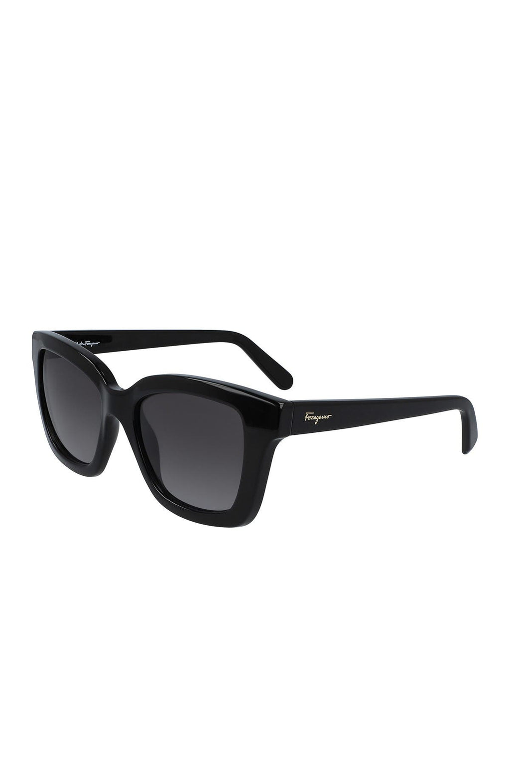 FERRAGAMO 53mm Square Sunglasses, Main, color, BLACK