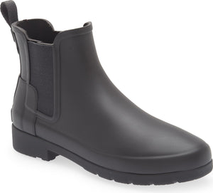 HUNTER Refined Waterproof Chelsea Boot, Main, color, ONYX
