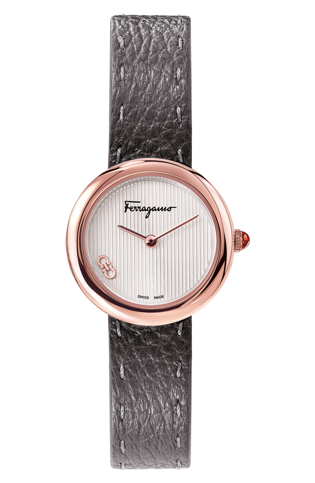 FERRAGAMO Leather Strap Watch, 28mm, Main, color, ROSE GOLD