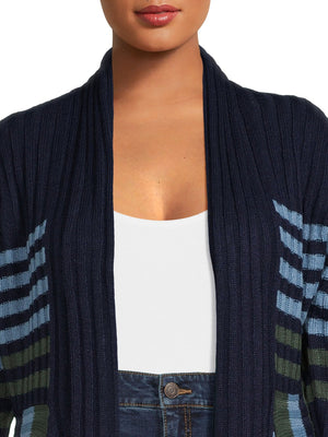 What's Next Women's and Women's Plus Size Ribbed Flyaway Cardigan - image 6 of 10