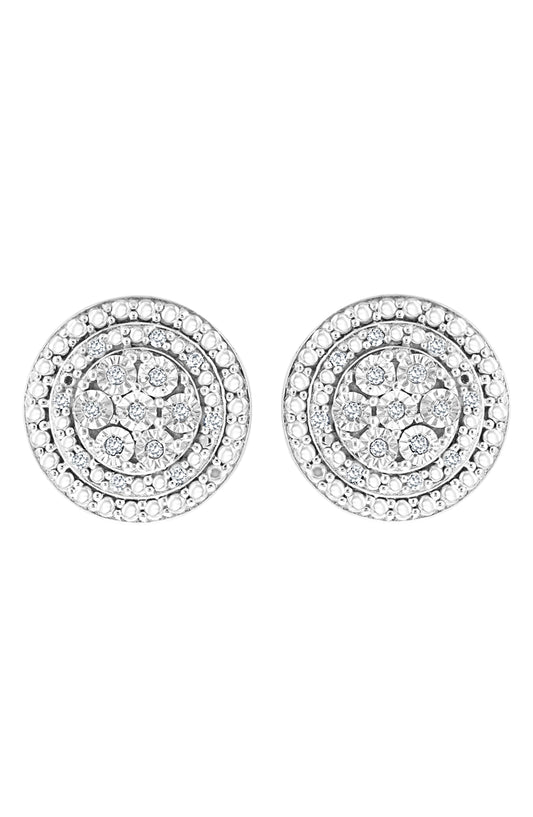 EFFY Sterling Silver Diamond Earrings - 0.09 ctw, Main, color, WHITE