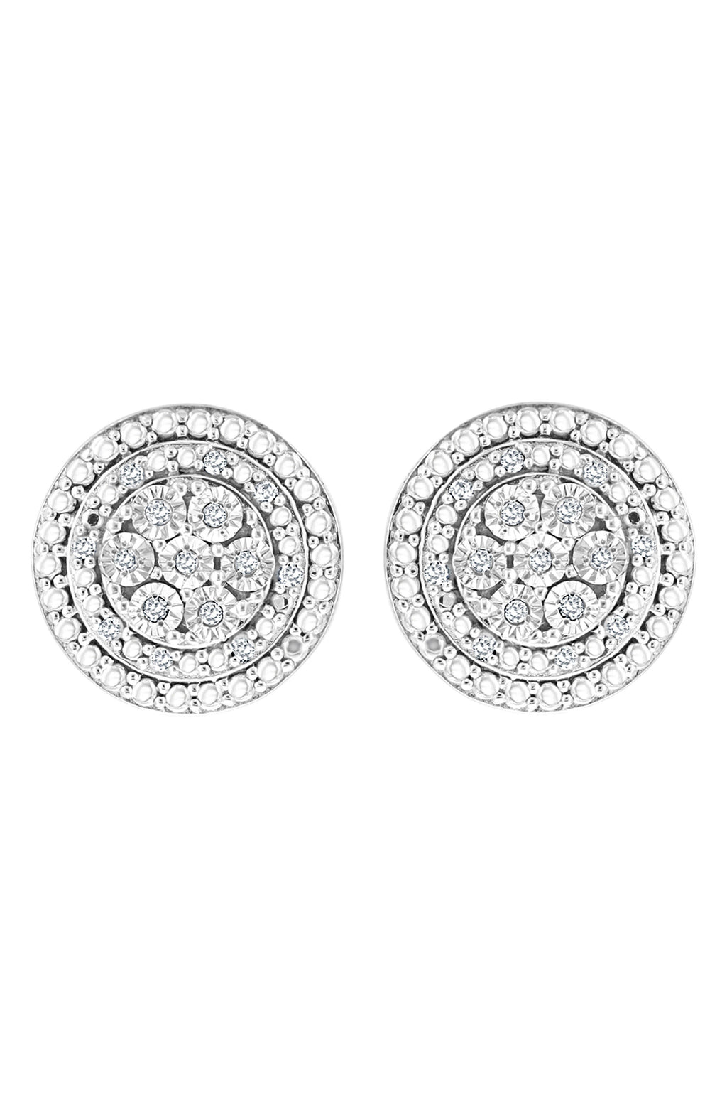 EFFY Sterling Silver Diamond Earrings - 0.09 ctw, Main, color, WHITE