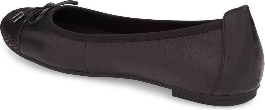 Vionic 'Minna' Leather Flat, Alternate, color, BLACK LEATHER