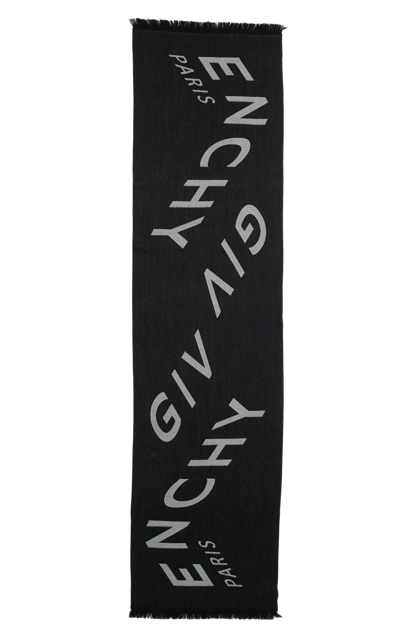 Givenchy Chevron Logo Wool Scarf, Alternate, color, BLACK WHITE
