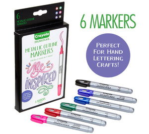 image 0 of Crayola Signature Metallic Outline Paint Marker Set