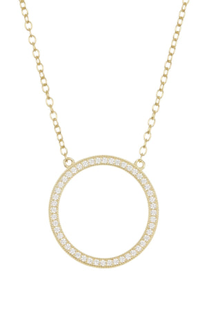 Adornia Swarovski Crystal Circle Pendant Necklace, Main, color, YELLOW
