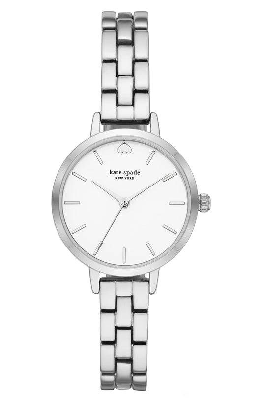KATE SPADE NEW YORK Metro Bracelet Watch, 30mm, Main, color, SILVER