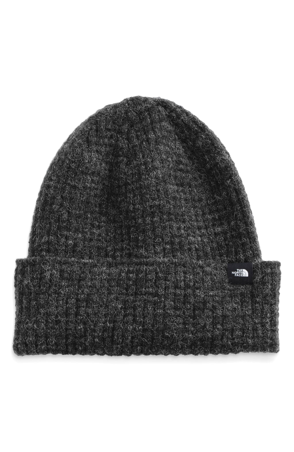 THE NORTH FACE Ribbed Knit Cuff Beanie, Main, color, TNFDARKGREYHTHR