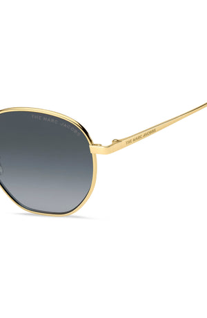 MARC JACOBS 51mm Marc Round Sunglasses, Alternate, color, GOLD/ GREY SHADED