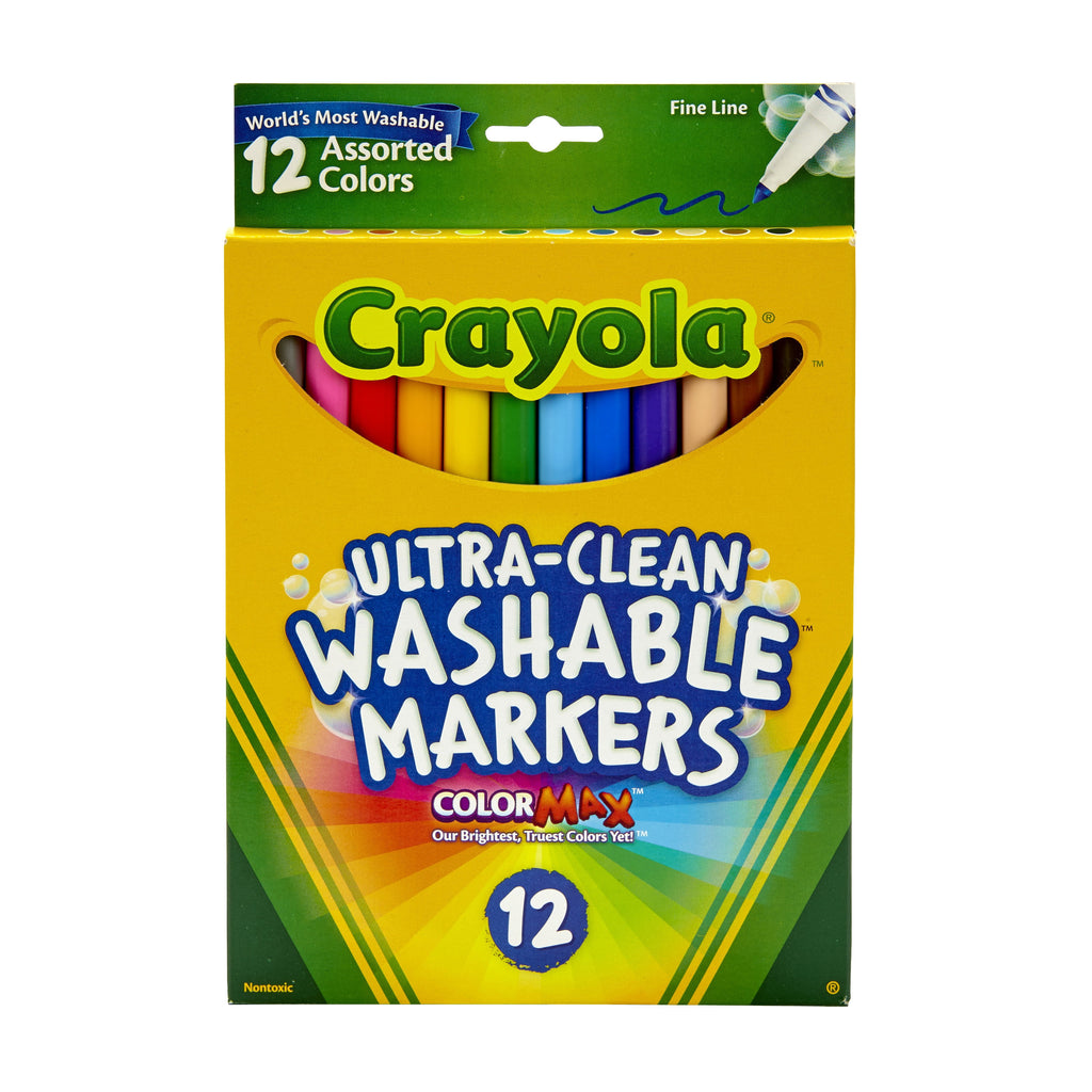 image 1 of Crayola Washable Marker Set, 12-Colors, Fine