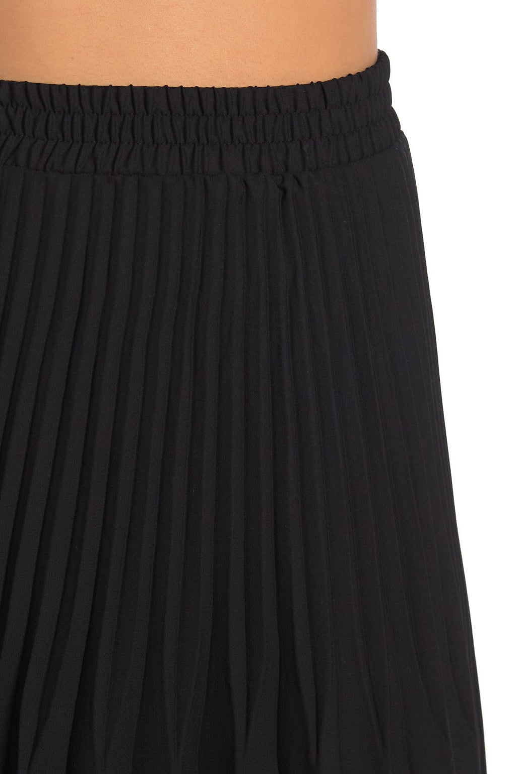 MAX STUDIO Pleated Midi Skirt, Alternate, color, BLACK