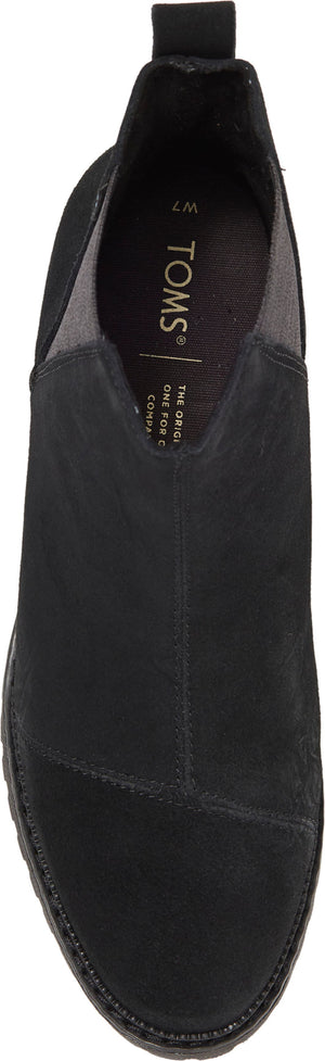 TOMS Cleo Water Resistant Chelsea Boot, Alternate, color, BLACK SUEDE