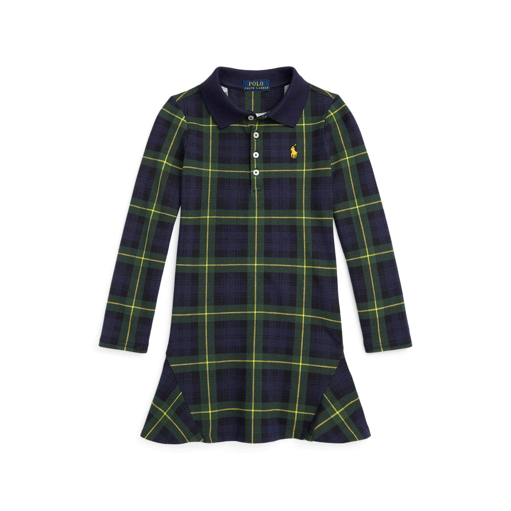 Polo Ralph Lauren Kids   Plaid Stretch Mesh Polo Dress (Little Kids)