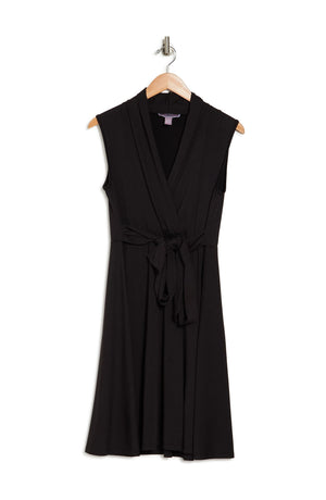 LOVE BY DESIGN Prescott Sleeveless Wrap Dress, Alternate, color, BLACK