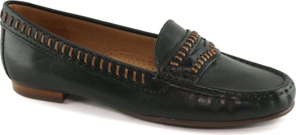 DRIVER CLUB USA Maple Ave Penny Loafer, Main, color, BLACK NAPPA SOFT